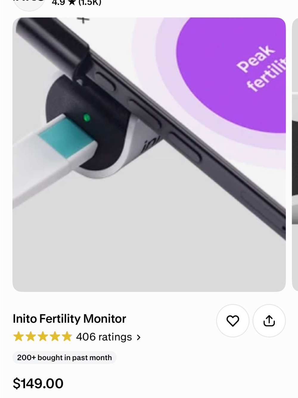 Inito Fertility Monitor with Phone Connector